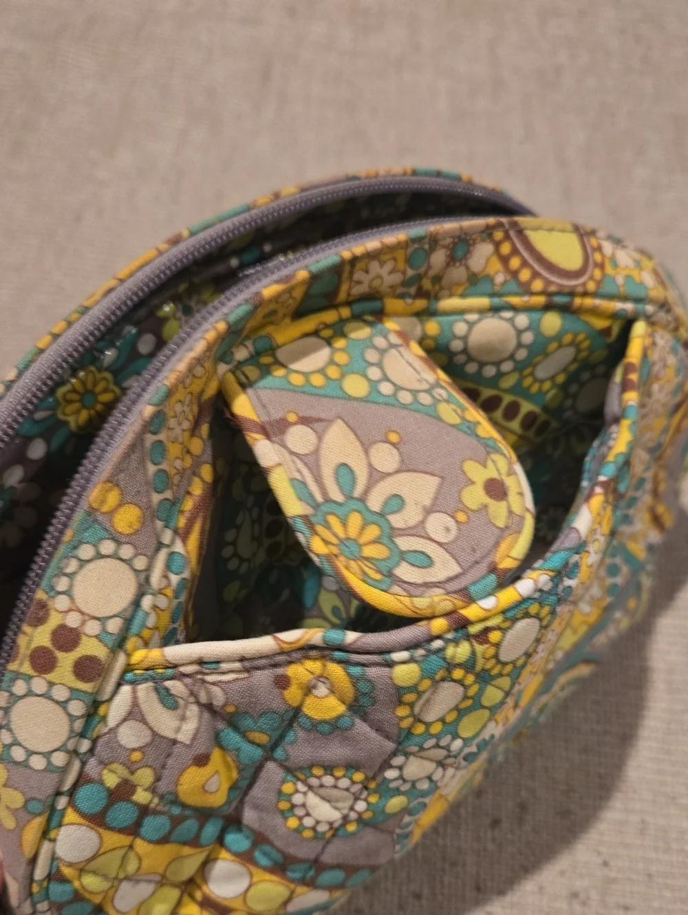 Vera Bradley Lemon Parfait Cosmetic Bag